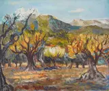 David Peretz, Orchard in Provence, the '50s, oil on canvas