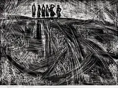 Zlatka Dabova, Fields in Dobrudzha, 1972, woodcut