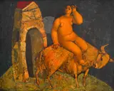 Europa (consort of Zeus) by Gancho Karabadzhakov, oil on canvas, sold Apr 2024
