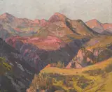 Ivan Trichkov, Sunset over Pirin mountain, the '50s, oil on canvas