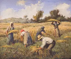 Todor Dimitrov, Harvest, oil on plywood