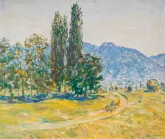 Dobri Pavlov Dobrev, Road to the mountain, 1992, oil on canvas