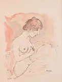Jules Pascin, Boudoir, watercolor and ink on paper