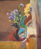 Volodya Velchev, Spring flowers, 1987, oil on canvas