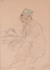 Reflections by Alexander Dobrinov, 1945, colored pencils on paper, sold Apr 2024