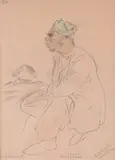Alexander Dobrinov, Reflections, 1945, colored pencils on paper