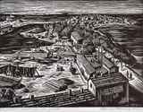 Evtim Tomov, Sozopol, 1962, woodcut
