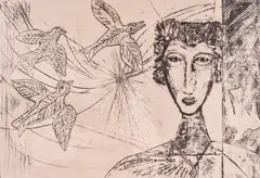 Dimitar Kazakov-Neron, Flight of dreams, the '70s, woodcut