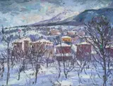 Konstantin Tringov, Winter in Pavlovо, oil on canvas