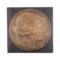 Profil de tânără by Alexandru Călinescu, bronz, offered Mar 2024