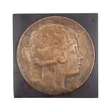 Profil de tânără by Alexandru Călinescu, bronz, offered Mar 2024