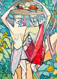Lucretia Mihail-Silion, Grădină, anii '20, tempera pe hârtie lipită pe carton