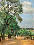 Iosif Iser, Amiază (Les Jardins de Tuileries), cca. 1930, guașă pe hârtie