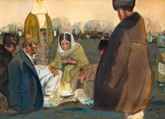 Francisc Șirato, Popas, 1916, acuarelă pe hârtie