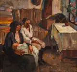 Nicolae Enea, Acasă, cca. 1928, ulei pe carton