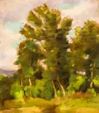 Ștefan Luchian, Peisaj la Brebu, cca. 1908, pastel pe carton