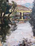 Samuel Mützner, Vedere din Cișmigiu, ulei pe carton