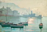 Dimineață la Nisa by Constantin Isachie Popescu, cca. 1927, ulei pe carton, offered Mar 2024