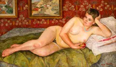 Aurel Kessler, Nud pe divan, 1933, ulei pe carton