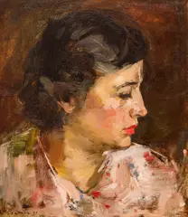 Teodor Harșia, Soția artistului, 1955, ulei pe carton