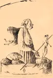 Ștefan Câlția, Vânătorul de broaște, 1988, litografie