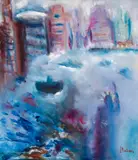Margareta Sterian, New York, anii '80, ulei pe pfl