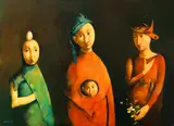 La famille éternelle by Georges Mazilu, 2024, acrilic pe pânză, sold Mar 2024