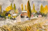 Margine de sat by Constantin Piliuță, ulei pe pânză, sold Mar 2024