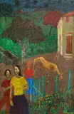 Grégoire Michonze, Fermă, 1969, ulei pe lemn