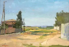 Margine de sat by Henri Catargi, 1955, ulei pe pânză, sold Mar 2024