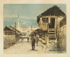 Tomislav Krizman, Sarajevo, cca. 1907., colored copperplate on paper