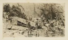 Menci Clement Crnčić, Washing, watercolor on paper