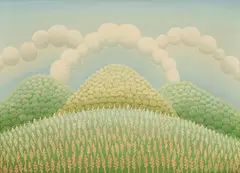 Blooming Hills by Ivan Rabuzin, 1977., oil on canvas, sold Mar 2024