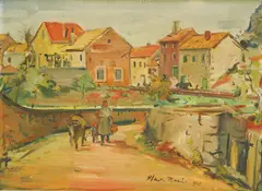 Vladimir Becić, Trpanj Landscape, 1938., oil on canvas