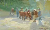 Joso Bužan, Saturday Fair, 1916., oil on canvas