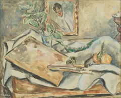 Đuro Pulitika, Still Life with Brushes, 1944., watercolor on paper