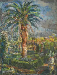 Vjekoslav Parać, Garden with Palm, 1935.-1945., oil on cardboard