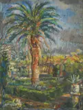 Vjekoslav Parać, Garden with Palm, 1935.-1945., oil on cardboard