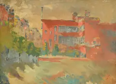Zlatko Šulentić, Red Building, oil on canvas