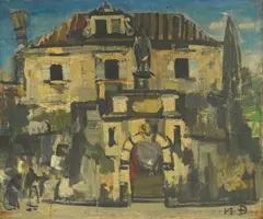 Northern City Gate (Saint John of Trogir) by Nevenka Đorđević-Tomašević, cca. 1960., oil on canvas, sold Mar 2024