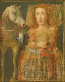Mersad Berber, Horse and Girl, oil on canvas
