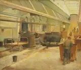 Mirko Rački, Factory in Varaždin, oil on canvas