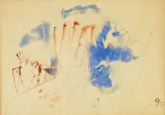Ivan Šebalj, Blueness, 1990., tempera and ink on paper