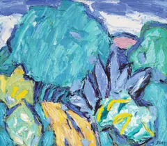 Blue Landscape by Đuro Seder, oil on canvas, offered Mar 2024