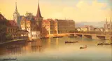 Karl Kaufmann, Vedută în Lucerne, ulei pe lemn