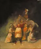 Mircea Ciobanu, Enfants avec cheval, 1979, ulei pe pânză