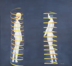 Logodna by Mihai Rusu, 1979, ulei pe pânză, offered Feb 2024