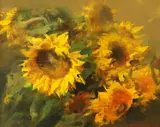 Corneliu Brudașcu, Floarea-soarelui, ulei pe pânză