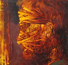 Adrian Ghenie, Autoportret, 2003-2004, ulei pe carton