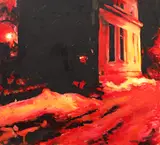 Dumitru Gorzo, Peisaj nocturn din București, 2005, ulei pe pânză